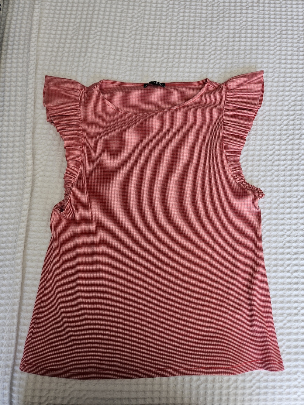 J. Crew Red Ruffle Sleeve Tank Top